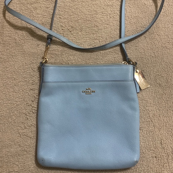 light blue coach purse crossbody